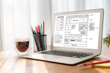 Web sitesi tasarım yazılımı çevrimiçi perakende ticaret ve e-ticaret için model şablonu sağlar