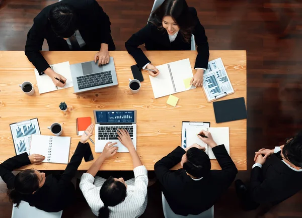 Top View Manager Office Worker Give Presentation Harmony Conference Room — Fotografia de Stock