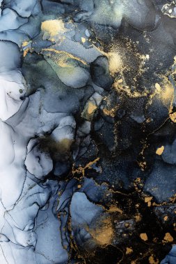 Soyut arkaplan için özgün tablodaki mermer mürekkep soyut sanat. Resim, Kintsuki mürekkep sanatının düz mermer arkaplan desenini yaratmak için yüksek kaliteli kağıt dokusuna boyanmış. .