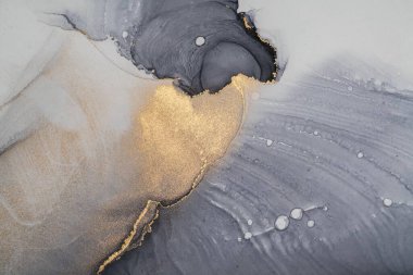 Mermer mürekkep soyut sanatının orijinal resmi. Örnek bir orjinal tablodan yüksek çözünürlüklü fotoğraf. Karargah kağıt dokusuna pürüzsüz mermer desen oluşturmak için soyut resim yapıldı.