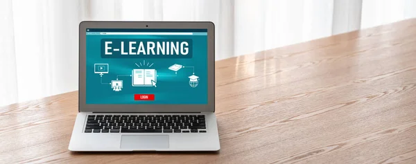 Learning Website Mit Moderner Software Für Studenten Zum Online Lernen — Stockfoto