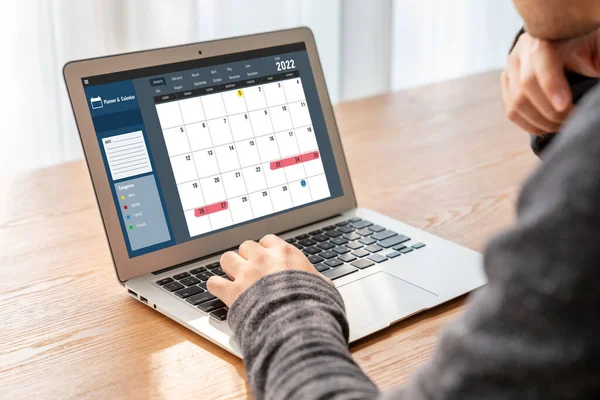 Calendario Aplicación Software Computadora Para Planificación Del Horario Modish Para — Foto de Stock