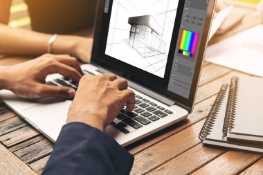 Mimari iş ve profesyonel tasarımcı için mimari tasarım modem yazılım uygulaması