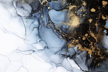 Soyut arkaplan için özgün tablodaki mermer mürekkep soyut sanat. Boyama, ombre alkol mürekkebinin pürüzsüz mermer arkaplan desenini yaratmak için yüksek kaliteli kağıt dokusuna boyanmış. .