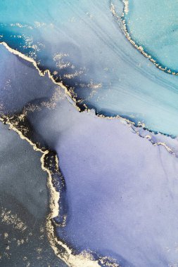 Mermer mürekkep soyut sanatının orijinal resmi. Örnek bir orjinal tablodan yüksek çözünürlüklü fotoğraf. Karargah kağıt dokusuna pürüzsüz mermer desen oluşturmak için soyut resim yapıldı.