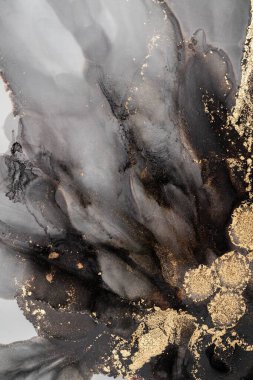 Mermer mürekkep soyut sanatının orijinal resmi. Örnek bir orjinal tablodan yüksek çözünürlüklü fotoğraf. Karargah kağıt dokusuna pürüzsüz mermer desen oluşturmak için soyut resim yapıldı.