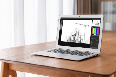 Mimari iş ve profesyonel tasarımcı için mimari tasarım modem yazılım uygulaması