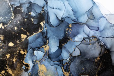 Soyut arkaplan için özgün tablodaki mermer mürekkep soyut sanat. Boyama, ombre alkol mürekkebinin pürüzsüz mermer arkaplan desenini yaratmak için yüksek kaliteli kağıt dokusuna boyanmış. .