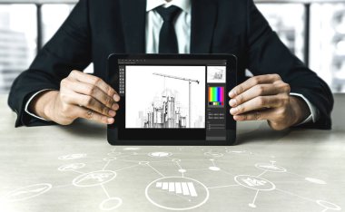 Mimari iş ve profesyonel tasarımcı için mimari tasarım modem yazılım uygulaması