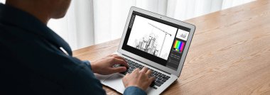 Mimari iş ve profesyonel tasarımcı için mimari tasarım modem yazılım uygulaması