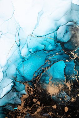 Soyut arkaplan için özgün tablodaki mermer mürekkep soyut sanat. Resim, Kintsuki mürekkep sanatının düz mermer arkaplan desenini yaratmak için yüksek kaliteli kağıt dokusuna boyanmış. .