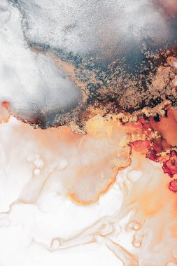 Enfes orjinal resmin mermer mürekkep sanatının soyut arkaplanını yakmak. Boyama, ombre alkol mürekkebinin pürüzsüz mermer arkaplan desenini yaratmak için yüksek kaliteli kağıt dokusuna boyanmış. .