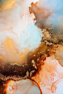 Soyut arkaplan için özgün tablodaki mermer mürekkep soyut sanat. Boyama, ombre alkol mürekkebinin pürüzsüz mermer arkaplan desenini yaratmak için yüksek kaliteli kağıt dokusuna boyanmış. .