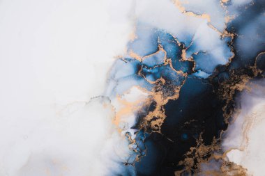 Soyut arkaplan için özgün tablodaki mermer mürekkep soyut sanat. Boyama, ombre alkol mürekkebinin pürüzsüz mermer arkaplan desenini yaratmak için yüksek kaliteli kağıt dokusuna boyanmış. .