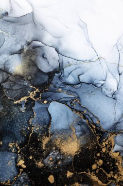 Soyut arkaplan için özgün tablodaki mermer mürekkep soyut sanat. Resim, Kintsuki mürekkep sanatının düz mermer arkaplan desenini yaratmak için yüksek kaliteli kağıt dokusuna boyanmış. .