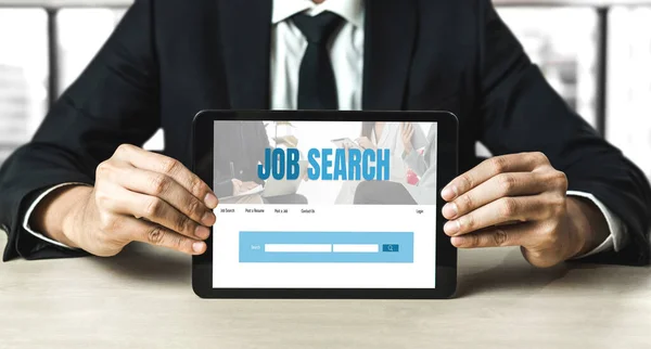 Online Jobbsökning Modisk Webbplats För Arbetstagare Att Söka Jobb Rekrytering — Stockfoto