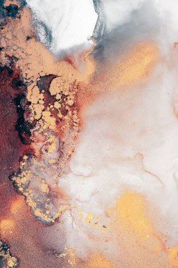 Enfes orjinal resmin mermer mürekkep sanatının soyut arkaplanını yakmak. Boyama, ombre alkol mürekkebinin pürüzsüz mermer arkaplan desenini yaratmak için yüksek kaliteli kağıt dokusuna boyanmış. .