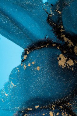 Mermer mürekkep soyut sanatının orijinal resmi. Örnek bir orjinal tablodan yüksek çözünürlüklü fotoğraf. Karargah kağıt dokusuna pürüzsüz mermer desen oluşturmak için soyut resim yapıldı.