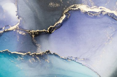 Mermer mürekkep soyut sanatının orijinal resmi. Örnek bir orjinal tablodan yüksek çözünürlüklü fotoğraf. Karargah kağıt dokusuna pürüzsüz mermer desen oluşturmak için soyut resim yapıldı.