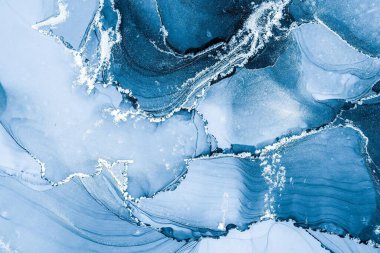 Mermer mürekkep soyut sanatının orijinal resmi. Örnek bir orjinal tablodan yüksek çözünürlüklü fotoğraf. Karargah kağıt dokusuna pürüzsüz mermer desen oluşturmak için soyut resim yapıldı.