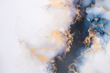 Soyut arkaplan için özgün tablodaki mermer mürekkep soyut sanat. Boyama, ombre alkol mürekkebinin pürüzsüz mermer arkaplan desenini yaratmak için yüksek kaliteli kağıt dokusuna boyanmış. .