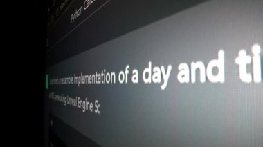 LED ekranında gerçek zamanlı yapay zeka ile hareket eden kodlama hareketinin makro çekimini kapat, yazılım geliştirme için gelişmiş yapay zeka bilgisini optimizasyon, hata ayıklama ve kodlama ile göster.