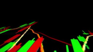 LED ekranda kapanış makro çekim hareketi, düşen borsa grafiği ekonomik krizi, azalan eğilim kırmızı düşüş göstergesi ve kar kaybı. Finansal kriz piyasa dengesizliğine yol açtı.