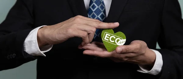 Eco Friendly Perusahaan Mempromosikan Konsep Bisnis Ramah Lingkungan Dan Hijau — Stok Foto