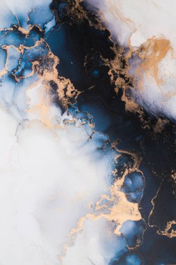 Soyut arkaplan için özgün tablodaki mermer mürekkep soyut sanat. Resim, Kintsuki mürekkep sanatının düz mermer arkaplan desenini yaratmak için yüksek kaliteli kağıt dokusuna boyanmış. .