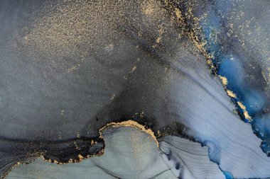 Mermer mürekkep soyut sanatının orijinal resmi. Örnek bir orjinal tablodan yüksek çözünürlüklü fotoğraf. Karargah kağıt dokusuna pürüzsüz mermer desen oluşturmak için soyut resim yapıldı.