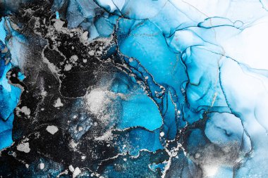 Soyut arkaplan için özgün tablodaki mermer mürekkep soyut sanat. Boyama, ombre alkol mürekkebinin pürüzsüz mermer arkaplan desenini yaratmak için yüksek kaliteli kağıt dokusuna boyanmış. .