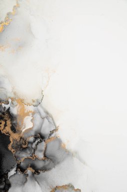 Soyut arkaplan için özgün tablodaki mermer mürekkep soyut sanat. Resim, Kintsuki mürekkep sanatının düz mermer arkaplan desenini yaratmak için yüksek kaliteli kağıt dokusuna boyanmış. .