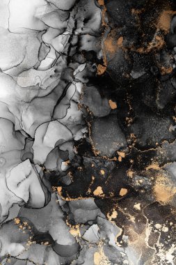 Soyut arkaplan için özgün tablodaki mermer mürekkep soyut sanat. Resim, Kintsuki mürekkep sanatının düz mermer arkaplan desenini yaratmak için yüksek kaliteli kağıt dokusuna boyanmış. .