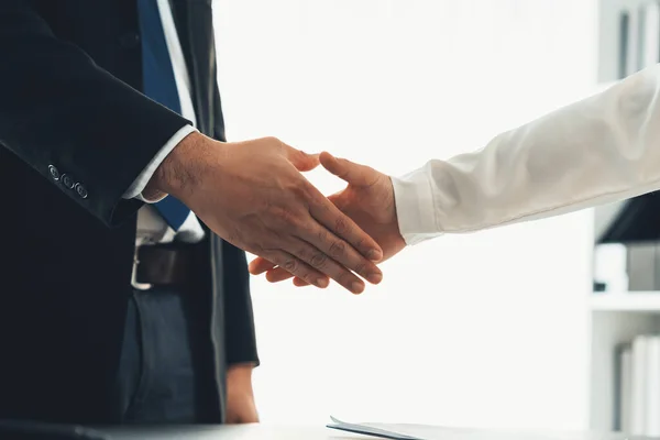 Handshake Symbolizes Career Promotion Successful Business Agreement Businesspeople Seal Deal — Stock Photo, Image
