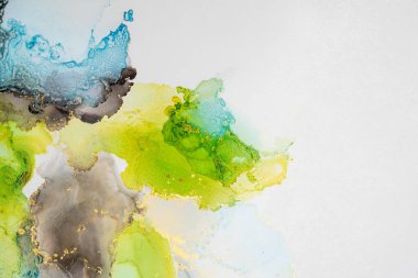 Mermer mürekkep soyut sanatının orijinal resmi. Örnek bir orjinal tablodan yüksek çözünürlüklü fotoğraf. Karargah kağıt dokusuna pürüzsüz mermer desen oluşturmak için soyut resim yapıldı.