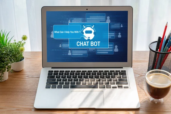 Aplicación Software Chatbot Para Negocios Online Modernos Que Responden Automáticamente — Foto de Stock