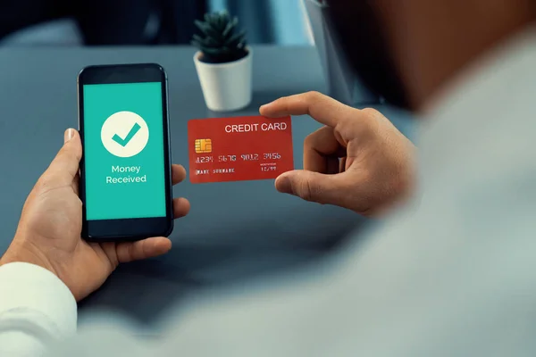 Цифровая Оплата Кредитной Картой Приложении Смартфона Быстрая Безопасная Удобная Банковская — стоковое фото