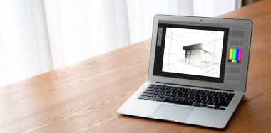 Mimari iş ve profesyonel tasarımcı için mimari tasarım modem yazılım uygulaması