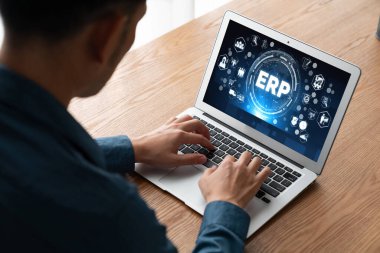 Pazarlama stratejisini planlamak için modern iş için ERP girişimi kaynak planlama yazılımı