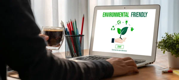 Зеленый Бизнес Трансформация Современного Корпоративного Бизнеса Поблагодарить Зеленую Маркетинговую Стратегию — стоковое фото