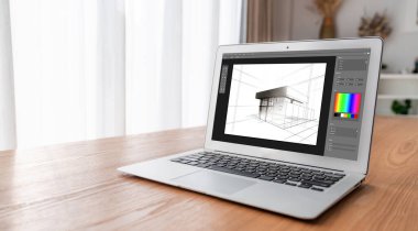 Mimari iş ve profesyonel tasarımcı için mimari tasarım modem yazılım uygulaması