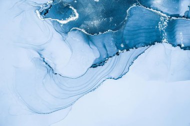 Mermer mürekkep soyut sanatının orijinal resmi. Örnek bir orjinal tablodan yüksek çözünürlüklü fotoğraf. Karargah kağıt dokusuna pürüzsüz mermer desen oluşturmak için soyut resim yapıldı.