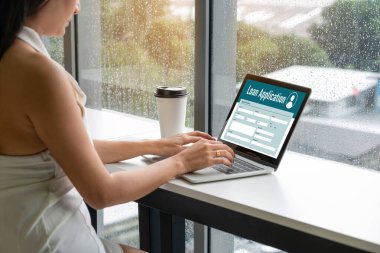İnternet ağındaki mod dijital bilgi toplama için çevrimiçi kredi başvuru formu
