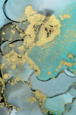 Mermer mürekkep soyut sanatının orijinal resmi. Örnek bir orjinal tablodan yüksek çözünürlüklü fotoğraf. Karargah kağıt dokusuna pürüzsüz mermer desen oluşturmak için soyut resim yapıldı.