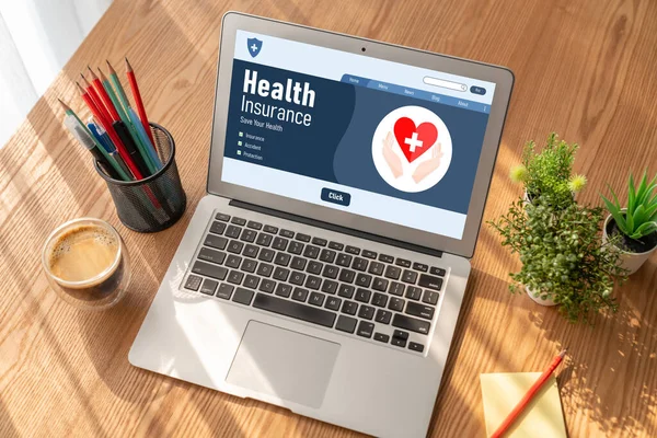 Sistema Registrazione Del Modello Del Sito Web Dell Assicurazione Sanitaria — Foto Stock