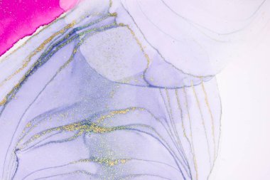 Mermer mürekkep soyut sanatının orijinal resmi. Örnek bir orjinal tablodan yüksek çözünürlüklü fotoğraf. Karargah kağıt dokusuna pürüzsüz mermer desen oluşturmak için soyut resim yapıldı.