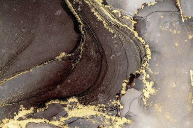 Mermer mürekkep soyut sanatının orijinal resmi. Örnek bir orjinal tablodan yüksek çözünürlüklü fotoğraf. Karargah kağıt dokusuna pürüzsüz mermer desen oluşturmak için soyut resim yapıldı.