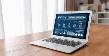 Pazarlama stratejisi planlaması için modem yazılım bilgisayarında müşteri memnuniyeti ve değerlendirme analizi