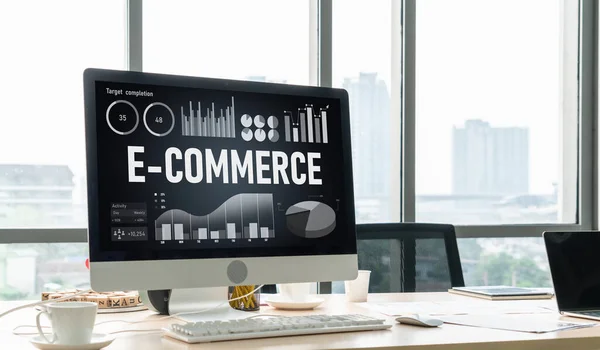 Commerce Adatszoftver Modish Műszerfal Értékesítési Elemzés Online Kiskereskedelmi Üzleti — Stock Fotó