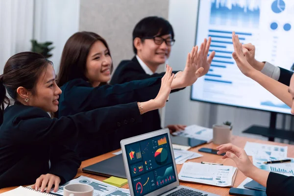 Happy Business Team Office Worker Making High Five Each Other — Stockfoto